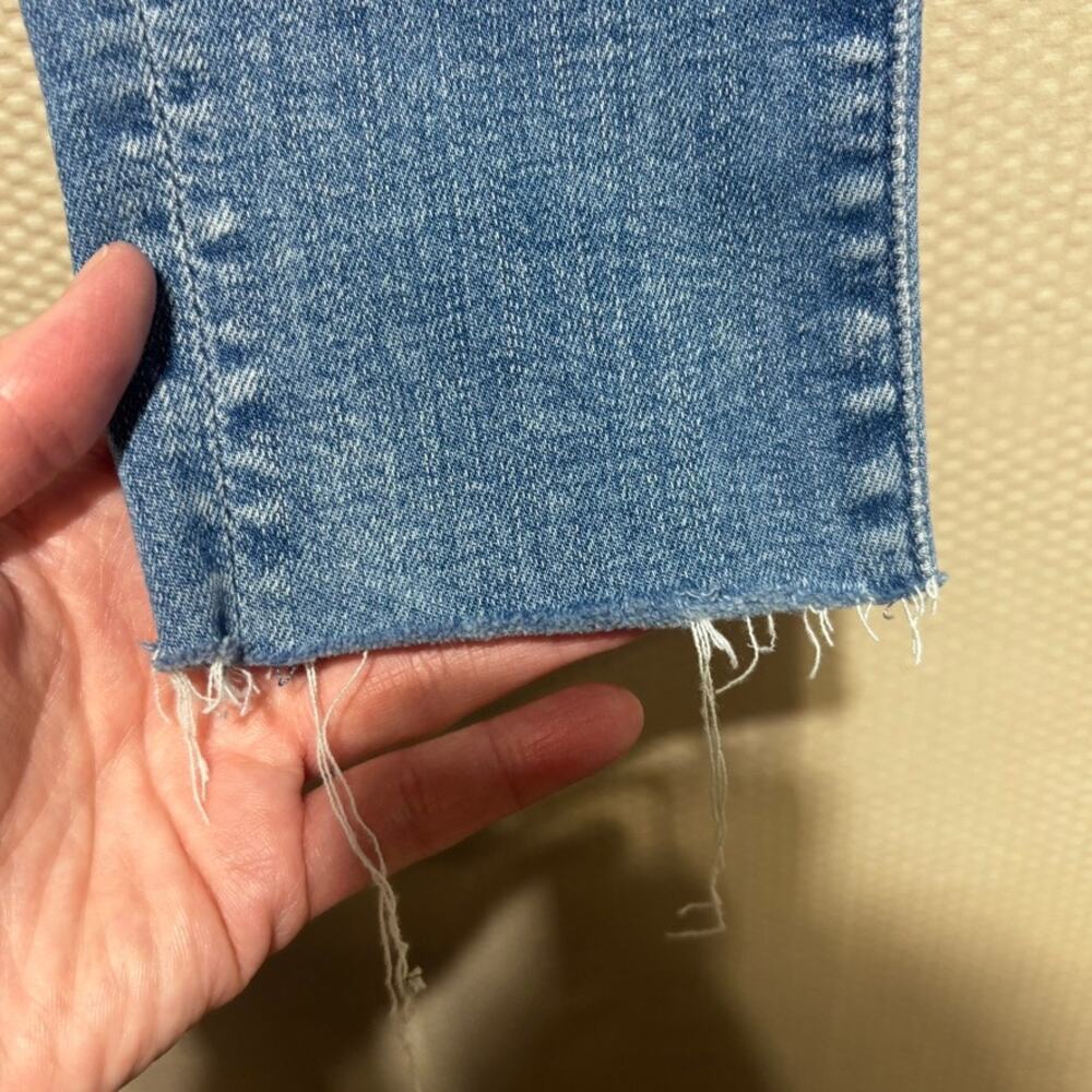 MOTHER Looker Ankle Fray Jeans Size 25 Medium Wash Skinny Birds of Paradise - Picture 2 of 9